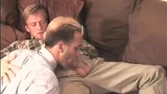 Two blonde homosexuals fuck On The couch