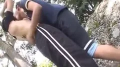 teens,Outdoor gay raw Sex.
