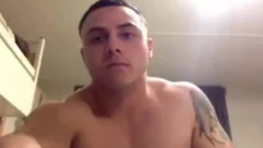 Tattooed Soldier jerking off