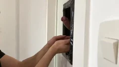 Hard-milking his testicles