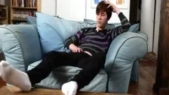 sexy nasty legal age teenager lad Solo Foot Fetish jerk off