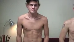 teen males have a pleasure Threeway engulfing
