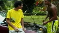 Outdoor interracial free homosexual porn movie scene
