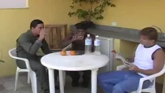 Two Military fellows  Exchange DNA With A Civilian In A 3way.