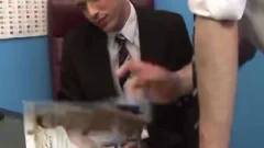 Caucasian dick sucking in office
