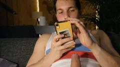 Solid boy jerking off With His large shlong In Live