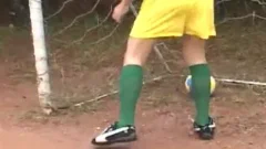 Hard nakedback pounding on the field