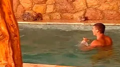 homosexual chaps Masturbate together In A Log Cabin
