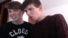 Two sexy College cam Boyz engulfing penis